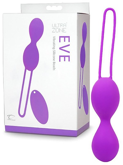Вагинальные шарики с вибрацией Eve перезаряжаемые – фиолетовый Topco Sales 