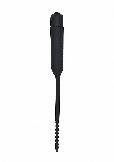 Стимулятор уретры с вибрацией Vibrating Bullet Plug With Beaded Tip Shots Toys (Черный) 