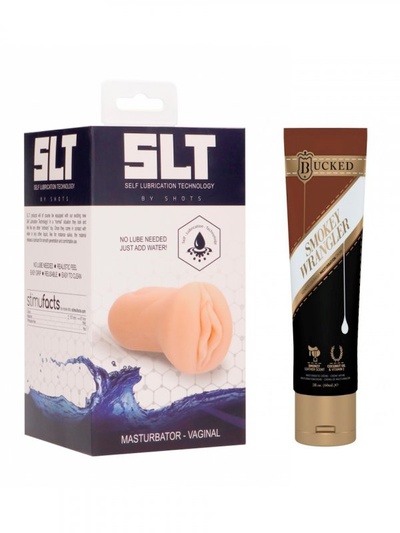 Ароматизированный косметический крем для мастурбации Bucked Smokey Wrangler - 60 мл. и Мастурбатор Self Lubrication Masturbator Vaginal - Flesh JO system (Бежевый) 