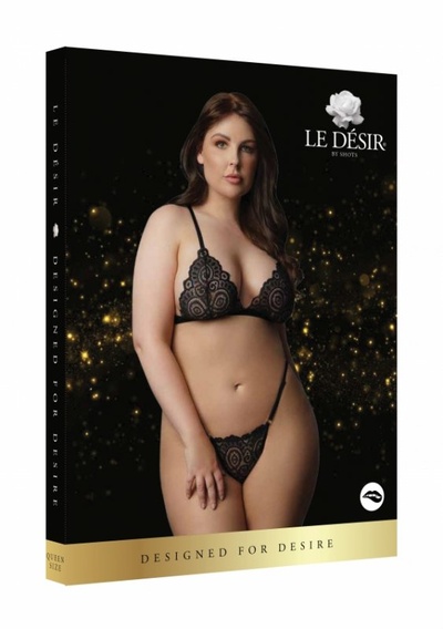 Комплект эротического белья Magic Lace Velvet Lingerie Set Plus size (черный) Shotsmedia 