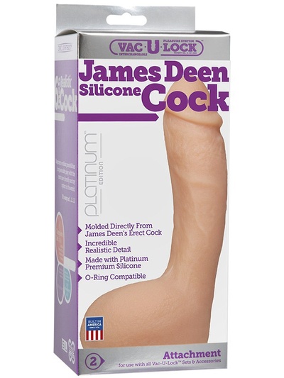 Насадка James Deen 9" из силикона к трусикам Ultra Harness - телесная Doc Johnson (Телесный) 