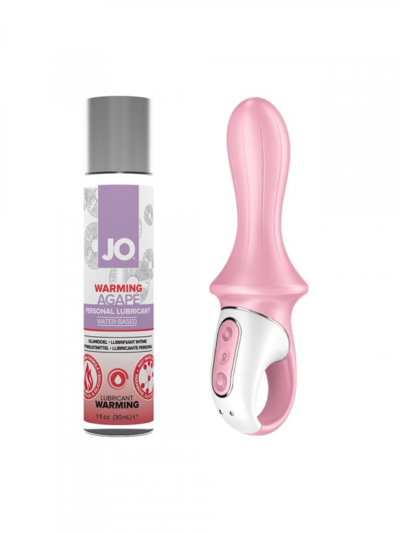 Вибратор Air Pump Booty 5 Connect App и Согревающий лубрикант для женщин JO Agape Warming – 30 мл JO system (Розовый) 