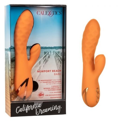 Вибратор-кролик port Beach Babe с функцией «пульсирующее воздействие» California Exotic Novelties (Оранжевый) 