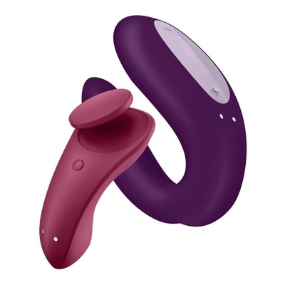Набор для пар от Satisfyer: вибратор для пар Double Joy и вибратор в трусики Sexy Secret (Фиолетовый) 