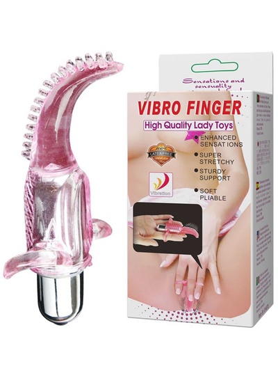 Вибростимулятор клитора с креплением на пальцы Vibro Finger – розовый Baile (Серебристый) 