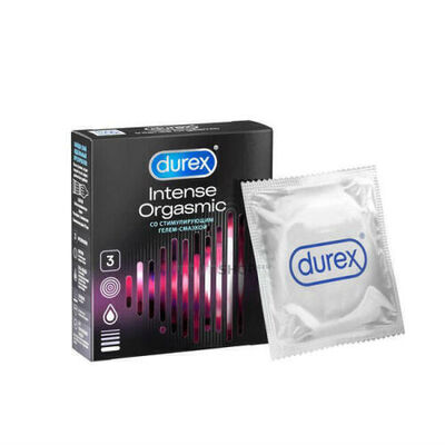 Презервативы Durex Intense Orgasmic ребристые со стимулирующей смазкой, 3 шт (Бесцветный) 