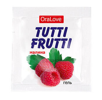 Съедобная гель-смазка Tutti-Frutti OraLove, Малина, 4 мл саше Биоритм (Нежно-розовый) 