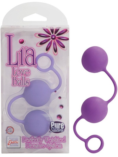 Вагинальные шарики со смещенным центром тяжести Lia Love Balls - Purple California Exotic Novelties (Фиолетовый) 
