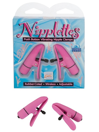 Зажимы для сосков с вибрацией Nipplettes - розовый California Exotic Novelties 