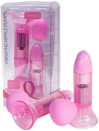 Вакуумные помпы для сосков Premium Range с вибрацией – розовая Gopaldas (Розовый) 
