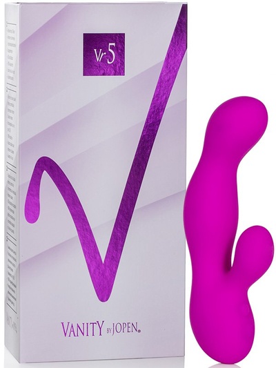 Вибромассажер со стимулятором клитора Vanity Vr5 перезаряжаемый – фиолетовый Jopen 