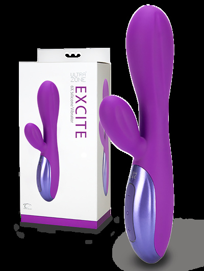 Перезаряжаемый вибромассажер Excite 6X со стимуляцией клитора – фиолетовый Topco Sales 