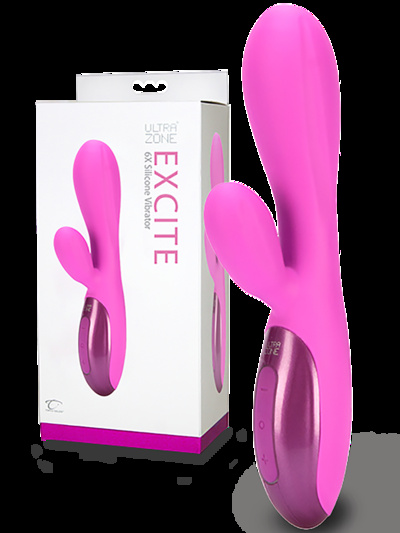 Перезаряжаемый вибромассажер Excite 6X со стимуляцией клитора – розовый Topco Sales 