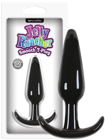 Анальная пробка Jelly Rancher T-Plug Smooth гладкая – черный NS Novelties 