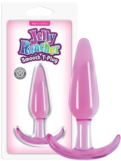 Анальная пробка Jelly Rancher T-Plug Smooth гладкая – розовый NS Novelties 