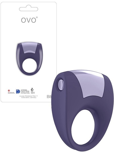 Эрекционное кольцо Ovo B8 с вибрацией – фиолетовый 