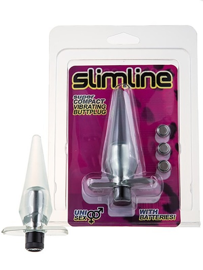 Анальная пробка Slimline Super Compact Vibrating Butt Plug с вибрацией – серый Gopaldas 