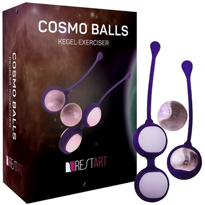 Набор вагинальных шариков Cosmo Balls – фиолетовый с розовым RestArt (Розовый) 