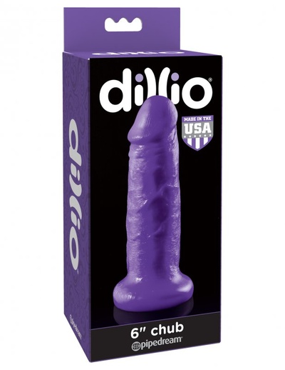 Толстый дилдо с присоской Dillio Purple - 6" Chub – фиолетовый PipeDream 
