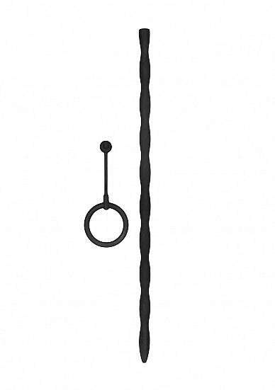 Стимулятор уретры с кольцом на головку Silicone Plug & Cock Ring Set Shots Toys (Черный) 