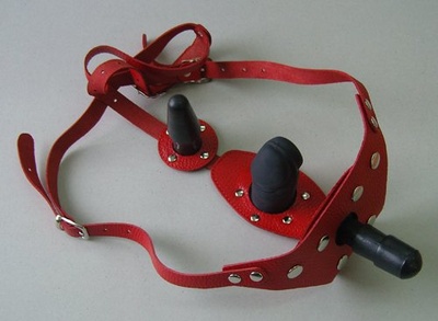 Трусики со съемными стимуляторами для крепления насадок Red Three СК-Визит (Красный) 