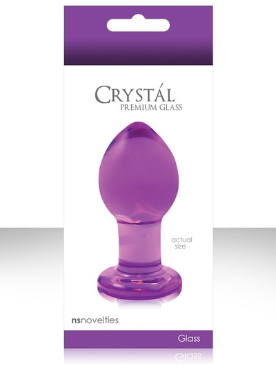 Средняя анальная пробка Crystal Premium Glass - Purple NS Novelties (Фиолетовый) 