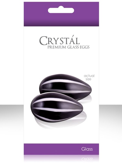Вагинальные шарики из стекла Crystal Premium Glass - Black NS Novelties (Черный с белым) 