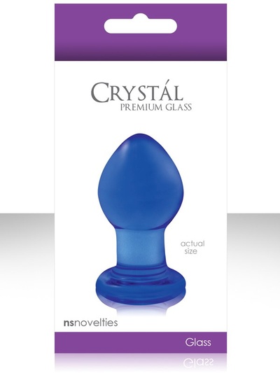 Малая анальная пробка Crystal Premium Glass - Blue NS Novelties (Голубой) 