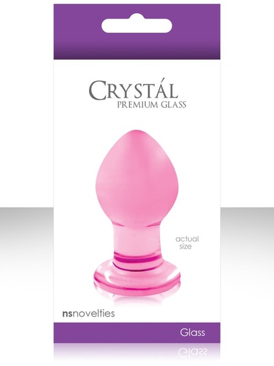 Малая анальная пробка Crystal Premium Glass - Pink NS Novelties (Розовый) 