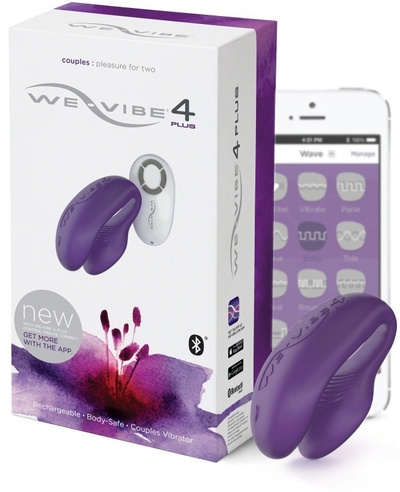 Вибромассажер для пар на радиоуправлении We-Vibe 4 Plus – фиолетовый 