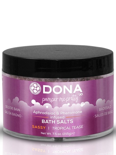 Цветная соль для ванны Dona Pamper Me Pretty Sassy с феромонами – тропический, 215 г JO system 