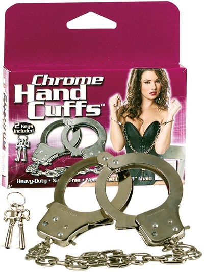 Наручники металлические Chrome Hand Cuffs хромированные California Exotic Novelties (Серебристый) 