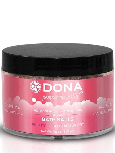 Цветная соль для ванны Dona Pamper Me Pretty Flirty с феромонами – ягодный, 215 г JO system 