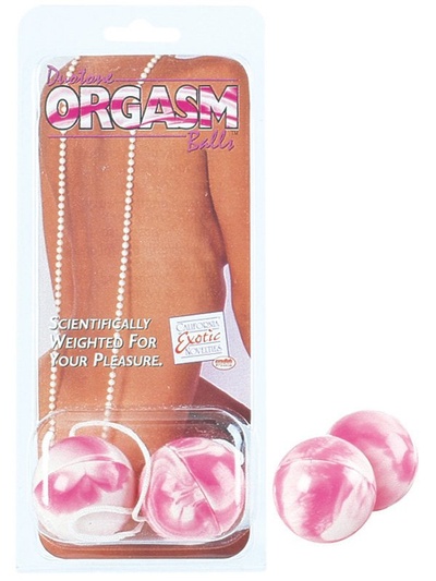 Вагинальные шарики Duotone Orgasm Balls – бело-розовый California Exotic Novelties 