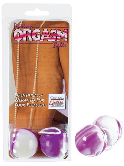 Вагинальные шарики Duotone Orgasm Balls – бело-фиолетовый California Exotic Novelties 