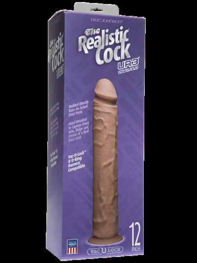 Фаллоимитатор реалистик Realistic Cock UR3 12” без мошонки – коричневый Doc Johnson 
