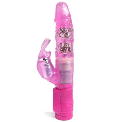Вибромассажер с ротацией Twin Turbo Rabbit со стимулятором клитора – розовый Toy Joy 