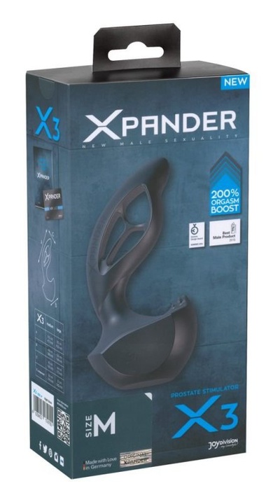 Стимулятор простаты Xpander X3 размер M - черный Joy Division 