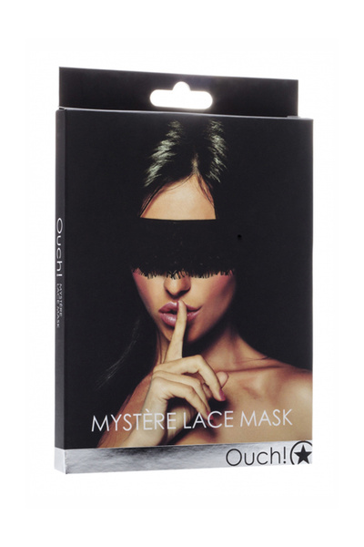 Кружевная маска на глаза закрытого типа (повязка) Mystere Lace Mask Shots 