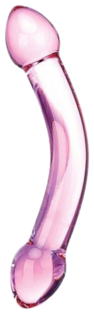 Двухголовый стимулятор из стекла Glas (розовый) 