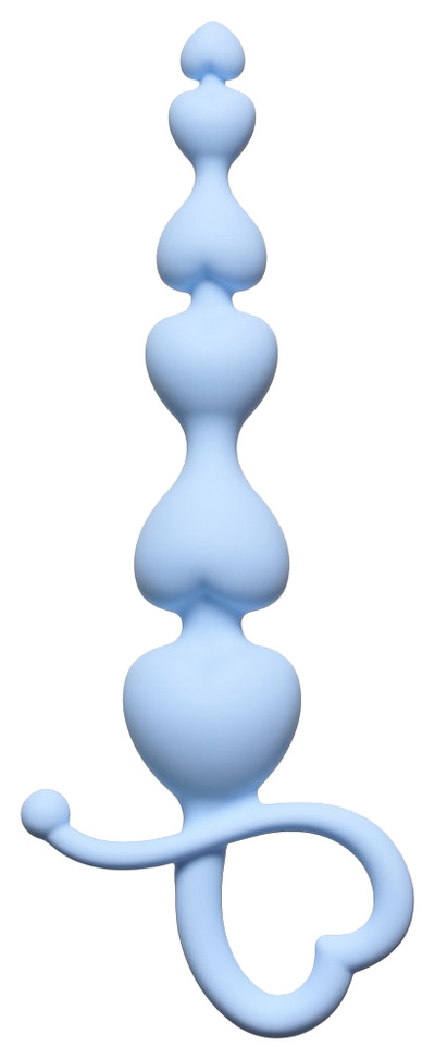 Анальная цепочка begginers beads blue 18 см Lola Toys (голубой) 