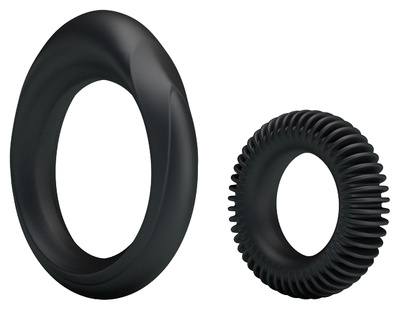 Набор эрекционных колец Baile ring manhood черный 3,3 см 