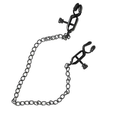 Зажимы для сосков Сумерки Богов Nipple clamps с цепочкой черный (серебристый) 