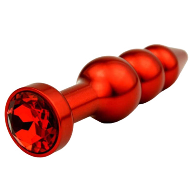 Красная анальная ёлочка с красным кристаллом 11,2 см 4sexdream (красный) 