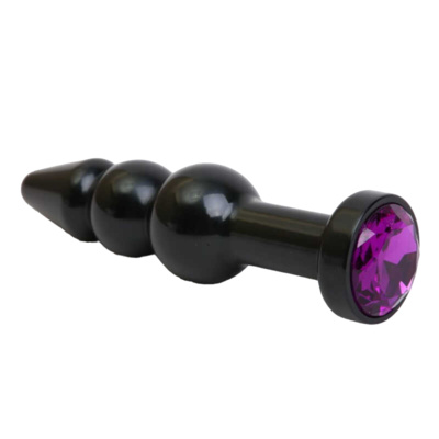Чёрная анальная ёлочка с фиолетовым кристаллом 11,2 см 4sexdream (черный) 