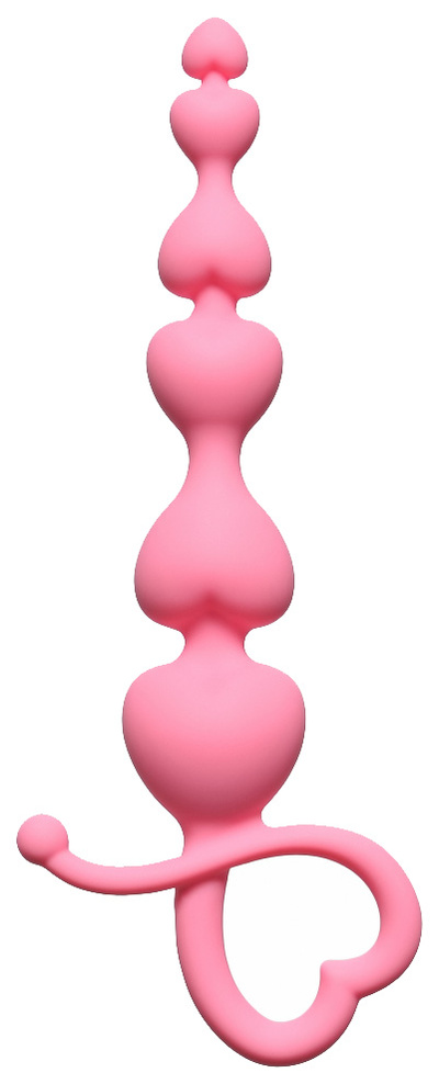 Розовая анальная цепочка Begginers Beads 18 см Lola Toys (розовый) 