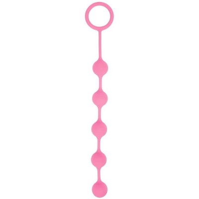 Розовая анальная цепочка с кольцом-ограничителем 23 см Bior toys (розовый) 