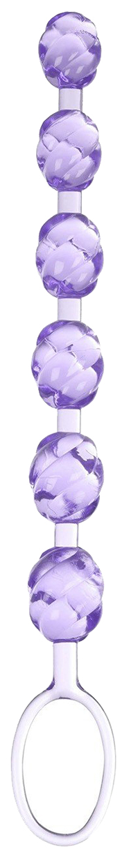 Фиолетовая анальная цепочка Swirl Pleasure Beads 20 см California Exotic Novelties (фиолетовый) 