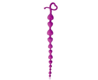 Фиолетовая анальная цепочка с ограничителем 28 см Bior toys (фиолетовый) 