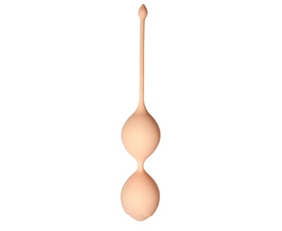 Телесные вагинальные шарики Кегеля со смещенным центом тяжести Le Frivole Delta (бежевый) 